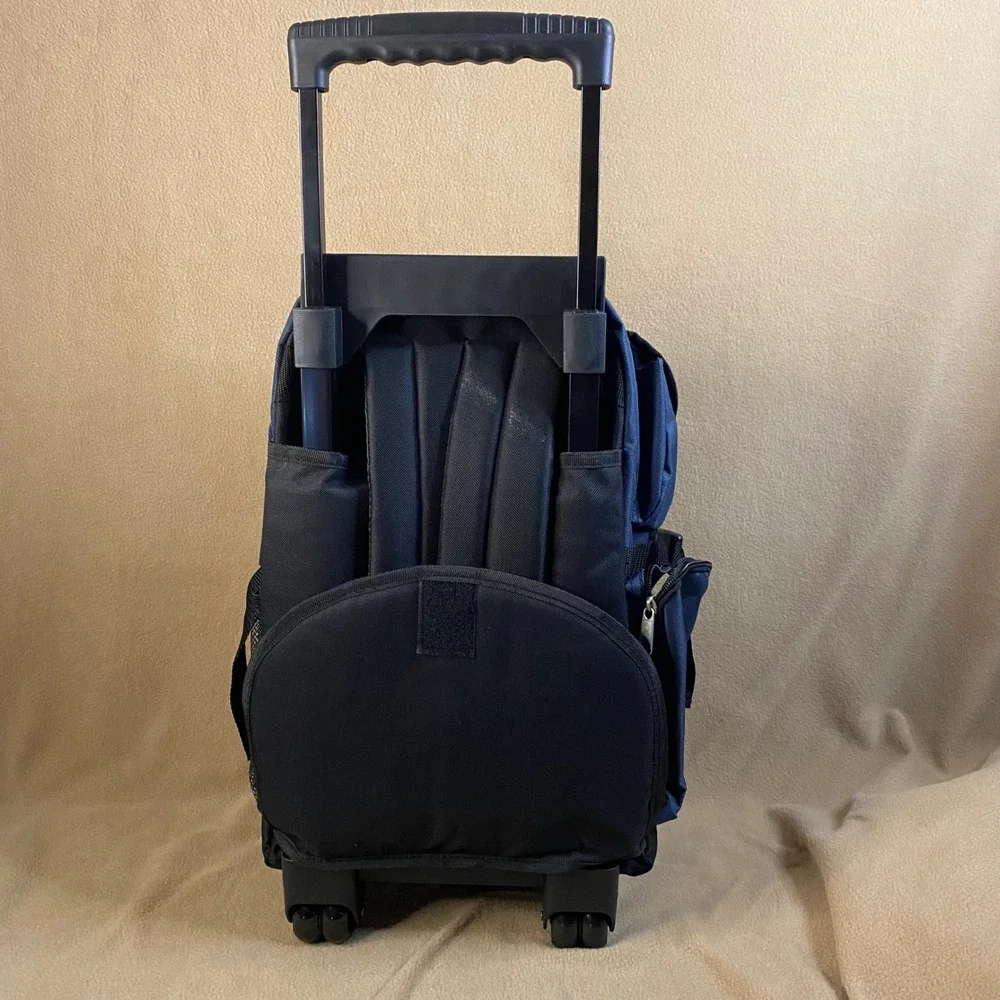 Everest Rolling Backpack Wheeled CarryOn Luggage Travel School Bag Navy Blue EUC - Picture 3 of 10